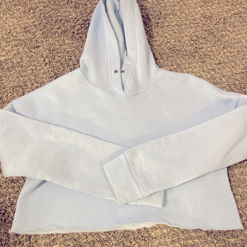 Light blue crop top hoodie
